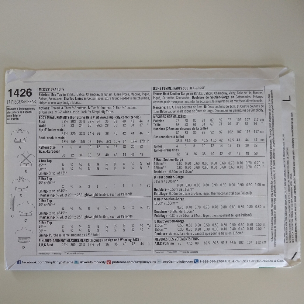 Simplicity 1426 Sewing Pattern - Picture 5 of 5